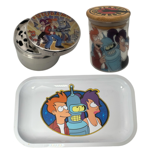 Futurama Team Grinder, Jar, Rolling Tray Set