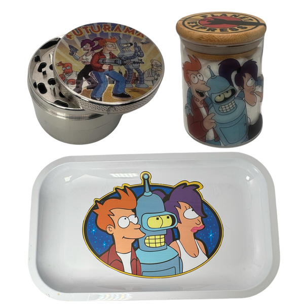Futurama Team Grinder, Jar, Rolling Tray Set