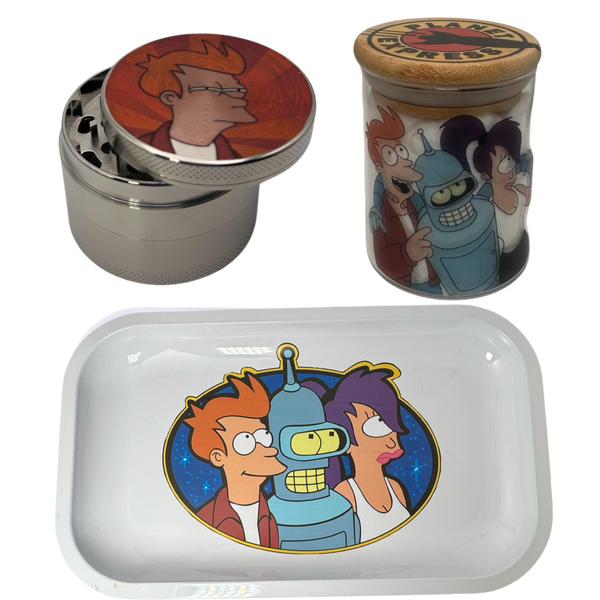Fry Grinder, Jar, Rolling Tray Set