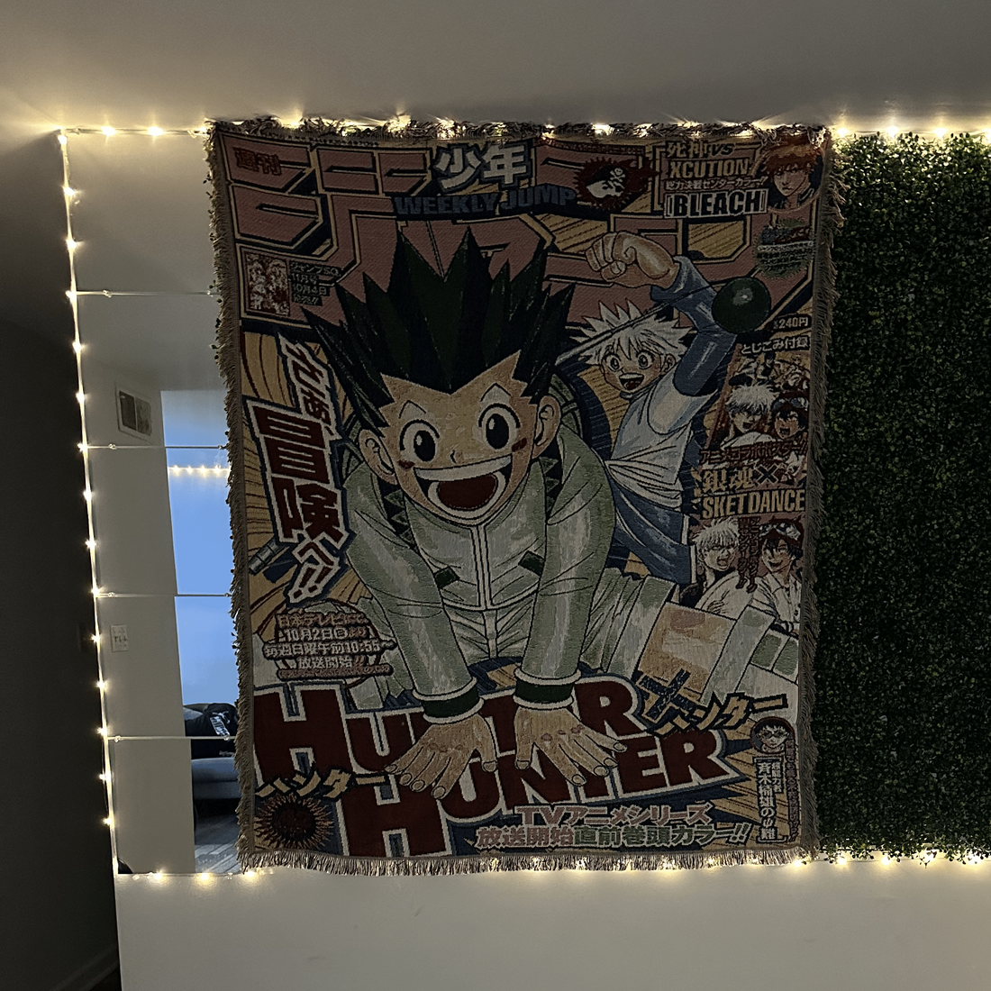 Hunter X Hunter Anime Hand Woven Cozy Rug | Manga Tapestry Throw | Suitable As Blanket