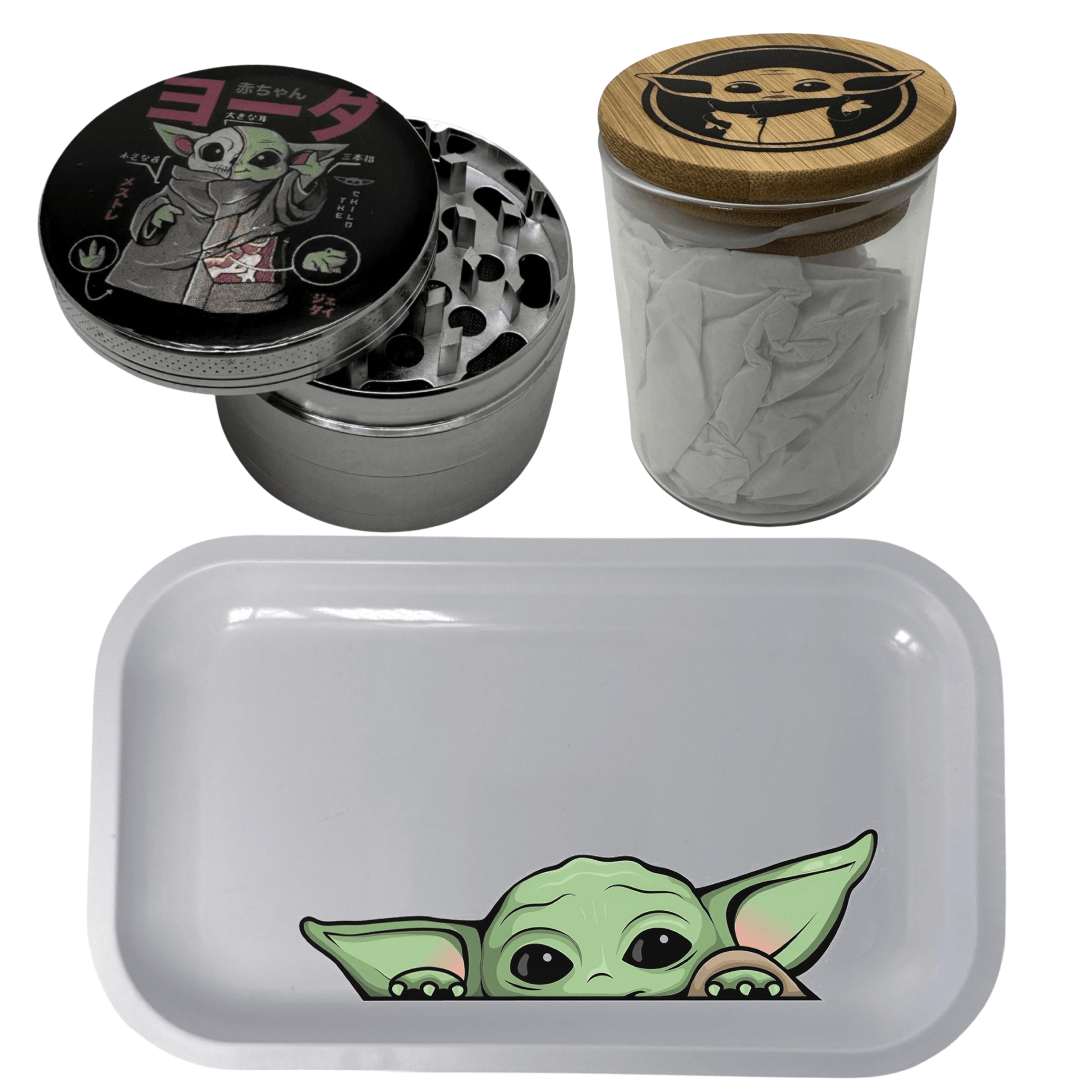Star Wars Movie Spice Grinder, Stash Jar, Rolling Tray Set - spicedanime