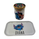 Lilo and Stitch Cartoon Herb Grinder, Stash Jar, Rolling Tray Set - spicedanime