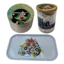 Powerpuff Girls Cartoon Spice Grinder, Stash Jar, Rolling Tray Set - spicedanime