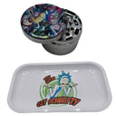 Rick and Morty Cartoon Spice Grinder, Stash Jar, Rolling Tray Set - spicedanime