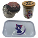 Sailor Moon Anime Herb Grinder, Stash Jar, Rolling Tray Set - spicedanime