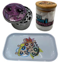 Powerpuff Girls Cartoon Spice Grinder, Stash Jar, Rolling Tray Set - spicedanime