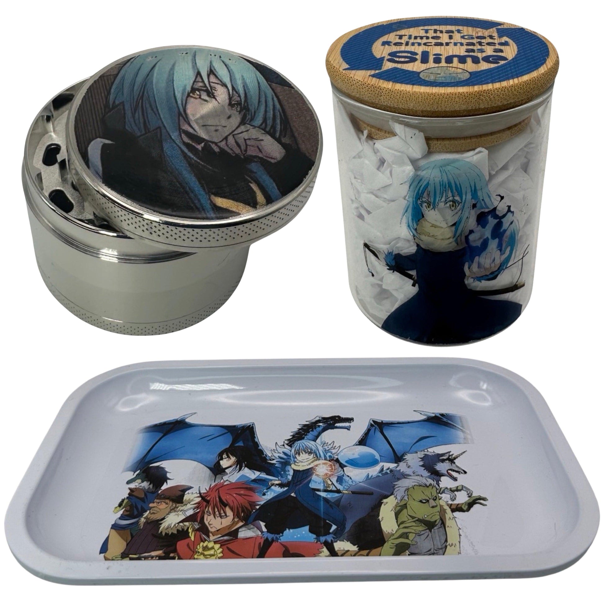 That Time I Got Reincarnated as a Slime Anime Spice Grinder, Stash Jar, Rolling Tray Set - spicedanime
