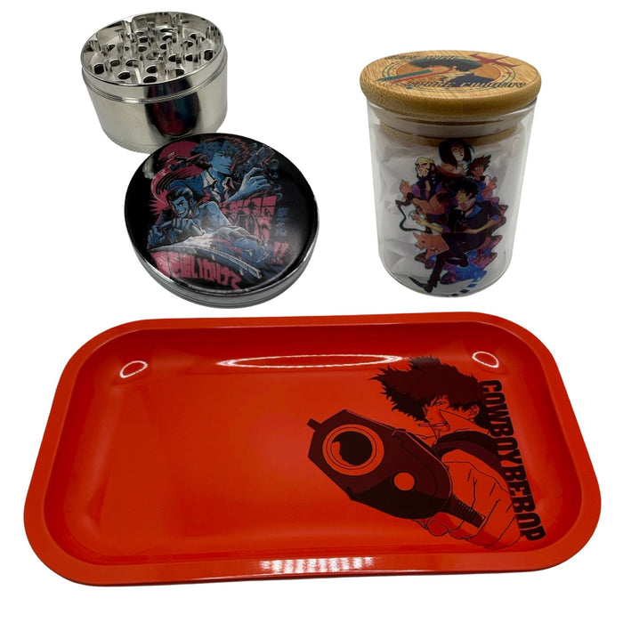 Cowboy Bebop Graphic Grinder, Jar, Rolling Tray Set