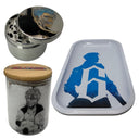 Grimmjows Hand Grinder, Jar, Rolling Tray Set