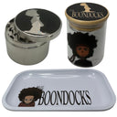 The Boondocks Cartoon Herb Grinder, Stash Jar, Rolling Tray Set - spicedanime