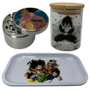 Pink Shirt Vegeta Grinder, Jar, Rolling Tray Set