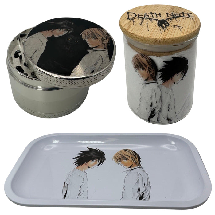 L and Light Grinder, Jar, Rolling Tray Set