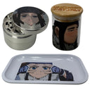 Golden Kamuy Anime Spice Grinder, Stash Jar, Rolling Tray Set - spicedanime