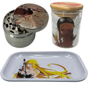 Monogatari Anime Spice Grinder, Stash Jar, Rolling Tray Set - spicedanime