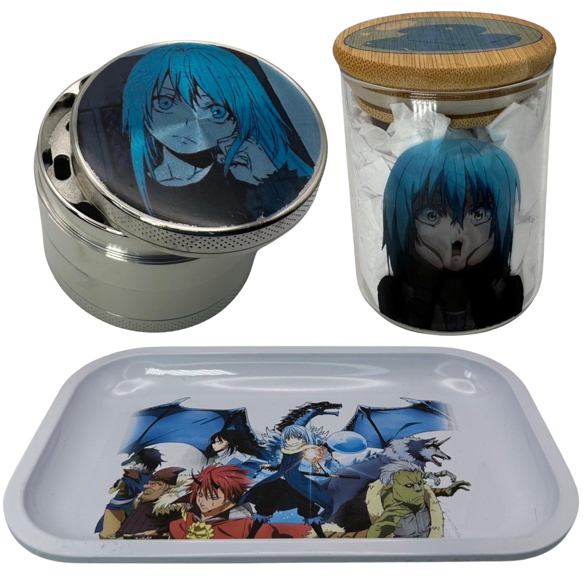 That Time I Got Reincarnated as a Slime Anime Spice Grinder, Stash Jar, Rolling Tray Set - spicedanime