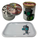 Invader Zim Cartoon Spice Grinder, Stash Jar, Rolling Tray Set - spicedanime