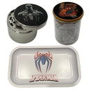 Spiderman Comic Herb Grinder, Stash Jar, Rolling Tray Set - spicedanime