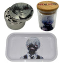 Tokyo Ghoul Anime Herb Grinder, Stash Jar, Rolling Tray Set - spicedanime