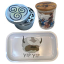 Avatar the Last Airbender Cartoon Spice Grinder, Stash Jar, Rolling Tray Set - spicedanime