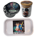YuYu Hakusho Anime Herb Grinder, Stash Jar, Rolling Tray Set - spicedanime