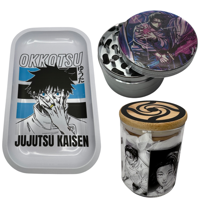 Yuta Okkotsu Grinder, Jar, Rolling Tray Set