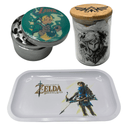 Master Sword Wielder Videogame Spice Grinder, Stash Jar, Rolling Tray Set - spicedanime