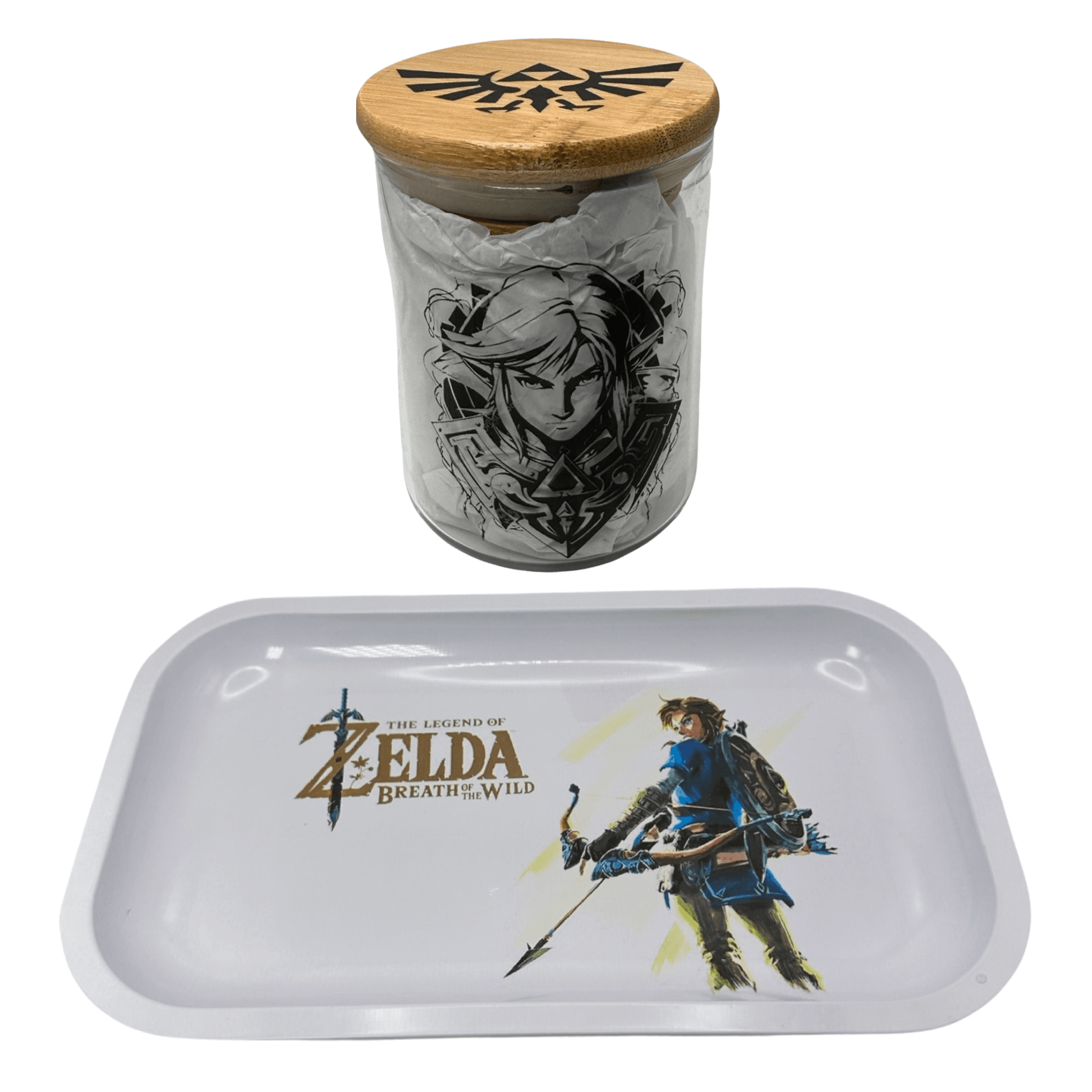 Master Sword Wielder Videogame Spice Grinder, Stash Jar, Rolling Tray Set - spicedanime