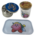 Kirby Cartoon Videogame Spice Grinder, Stash Jar, Rolling Tray Set - spicedanime