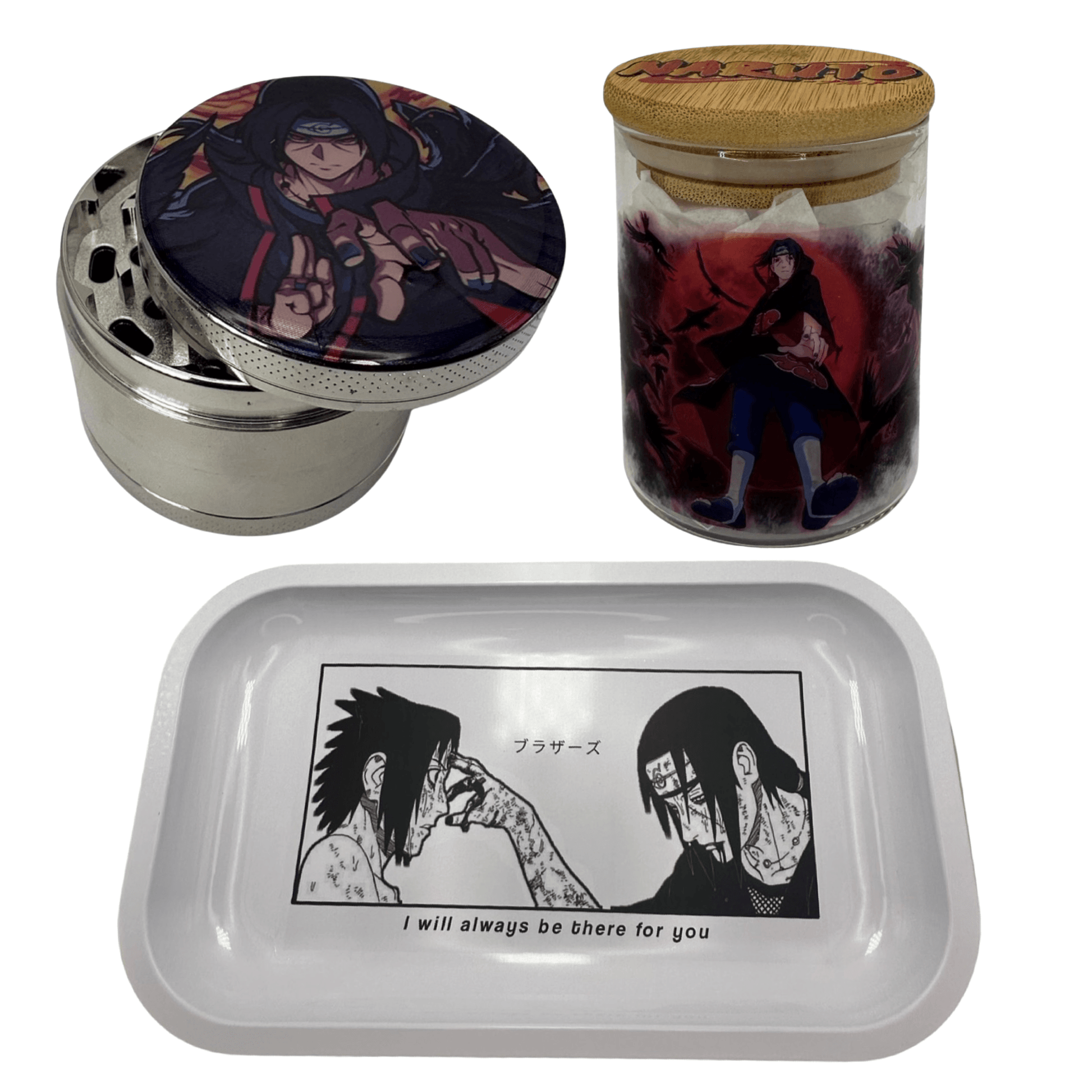 Naruto Anime Spice Grinder, Stash Jar, Rolling Tray Set - spicedanime