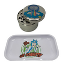 Rick and Morty Cartoon Spice Grinder, Stash Jar, Rolling Tray Set - spicedanime