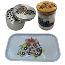 Powerpuff Girls Cartoon Spice Grinder, Stash Jar, Rolling Tray Set - spicedanime