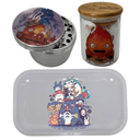 Studio Ghibli Cartoon Anime Spice Grinder, Stash Jar, Rolling Tray Set - spicedanime