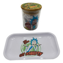 Rick and Morty Cartoon Spice Grinder, Stash Jar, Rolling Tray Set - spicedanime