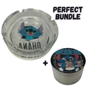 Stitch Cartoon Round Glass Ashtray
