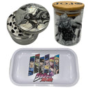 Jojos Bizarre Adventure Anime Spice Grinder, Stash Jar, Rolling Tray Set - spicedanime