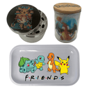Pokemon Cartoon Spice Grinder, Stash Jar, Rolling Tray Set - spicedanime