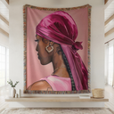 Pink Durag Hand Woven Tapestry, Blanket, Rug