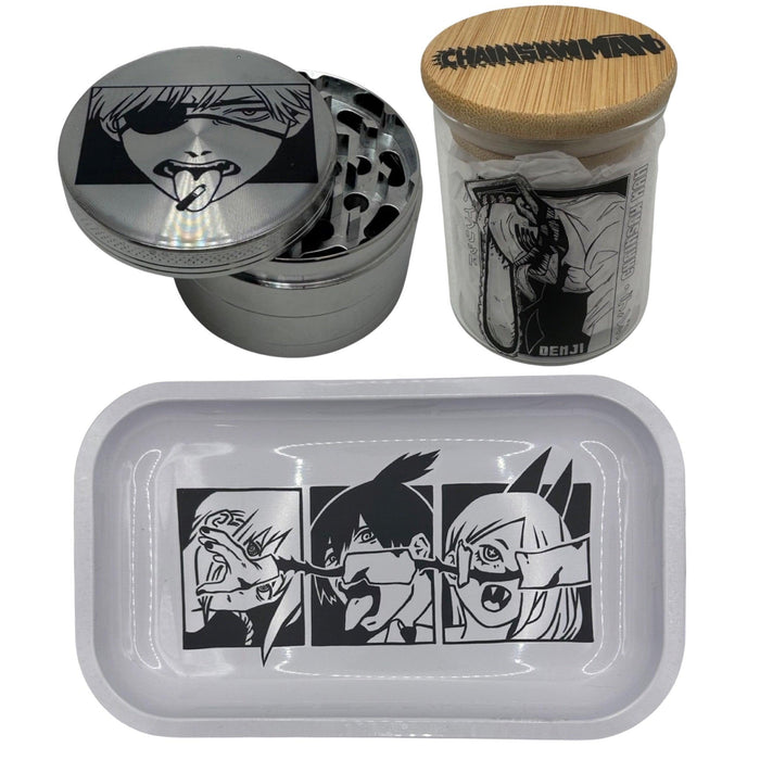 Denji's Tongue Grinder, Jar, Rolling Tray Set