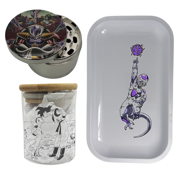 Dokkan Frieza Grinder, Jar, Rolling Tray Set