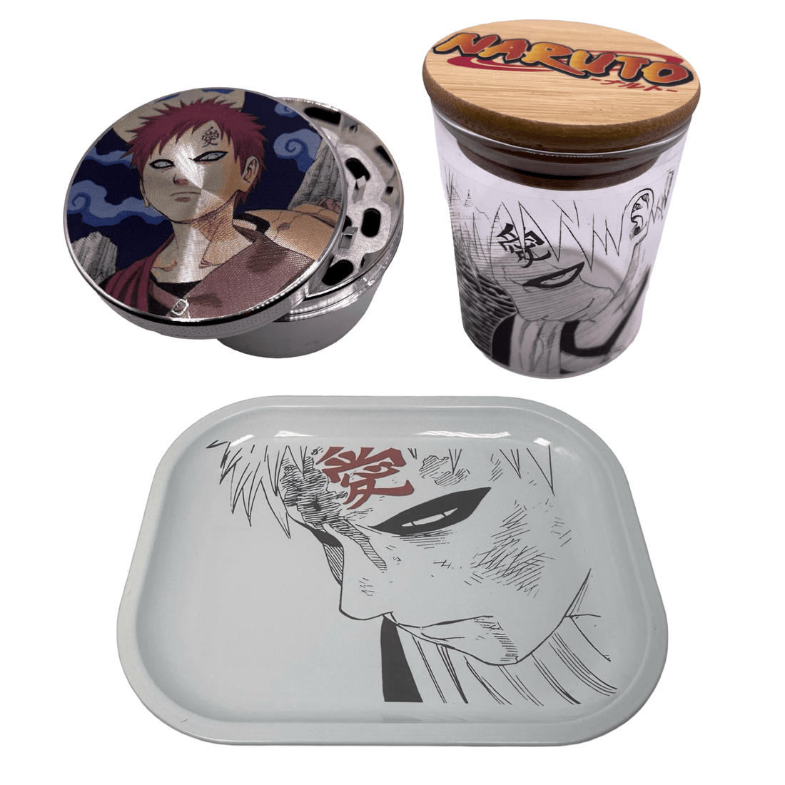 Naruto Anime Spice Grinder, Stash Jar, Rolling Tray Set - spicedanime