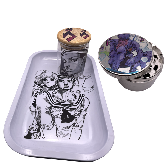 Gappy Bubble Grinder, Jar, Rolling Tray Set