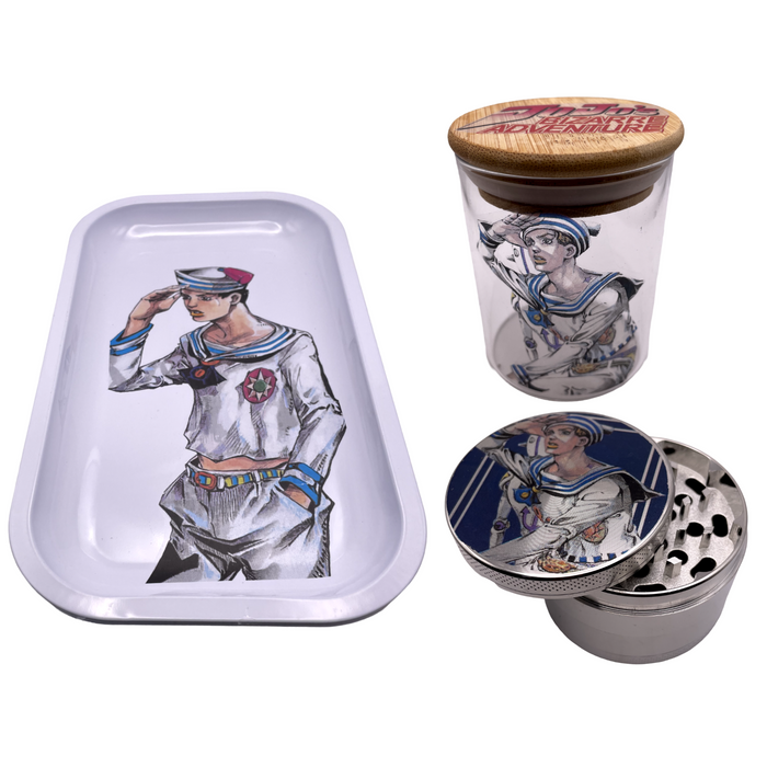 Gappy Sails Grinder, Jar, Rolling Tray Set