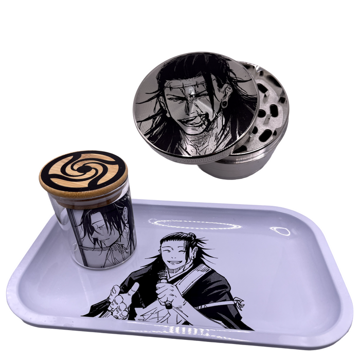 Jujutsu Kaisen Anime Spice Grinder, Stash Jar, Rolling Tray Set - spicedanime