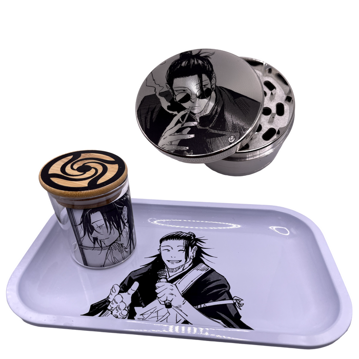 Jujutsu Kaisen Anime Spice Grinder, Stash Jar, Rolling Tray Set - spicedanime