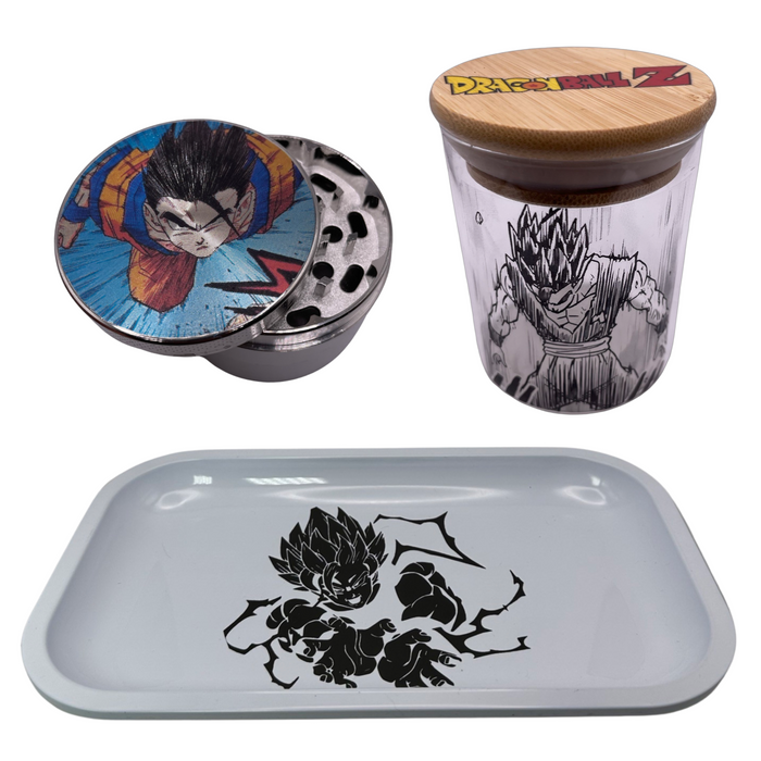Dragon Ball Z Anime Spice Grinder, Stash Jar, Rolling Tray Set - spicedanime