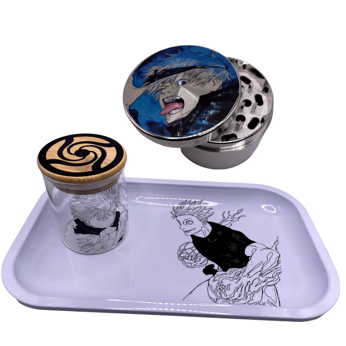 Gojo Tongue Grinder, Jar, Rolling Tray Set