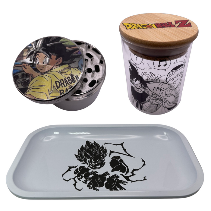 Goku Grinder, Jar, Rolling Tray Set