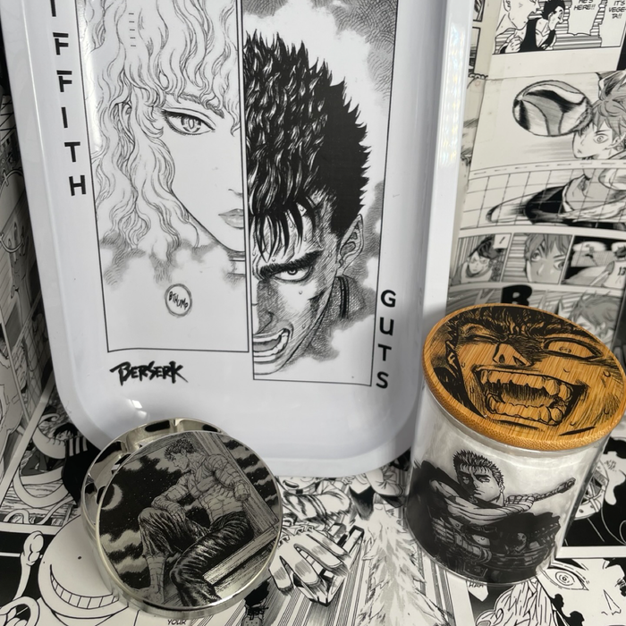 Guts Injured Manga Grinder, Jar, Rolling Tray Set