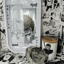 Guts Face Manga Grinder, Jar, Rolling Tray Set