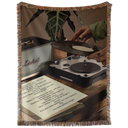 Record Player Hand Woven Tapestry, Blanket, Rug
